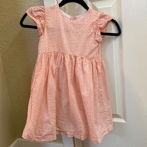 Peach ruffle sleeve print girls 5T dress